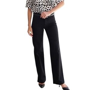 AYR Women's Black Straight Leg Pants Size 34 Short Tailored Work Office Career